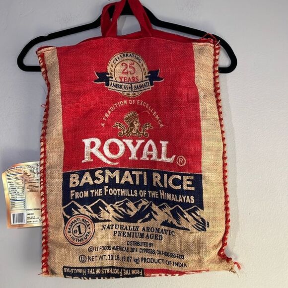 Bags | Upcycled Royalwhite Basmati Rice 2 Pound Bag Handbag Satchel W ...